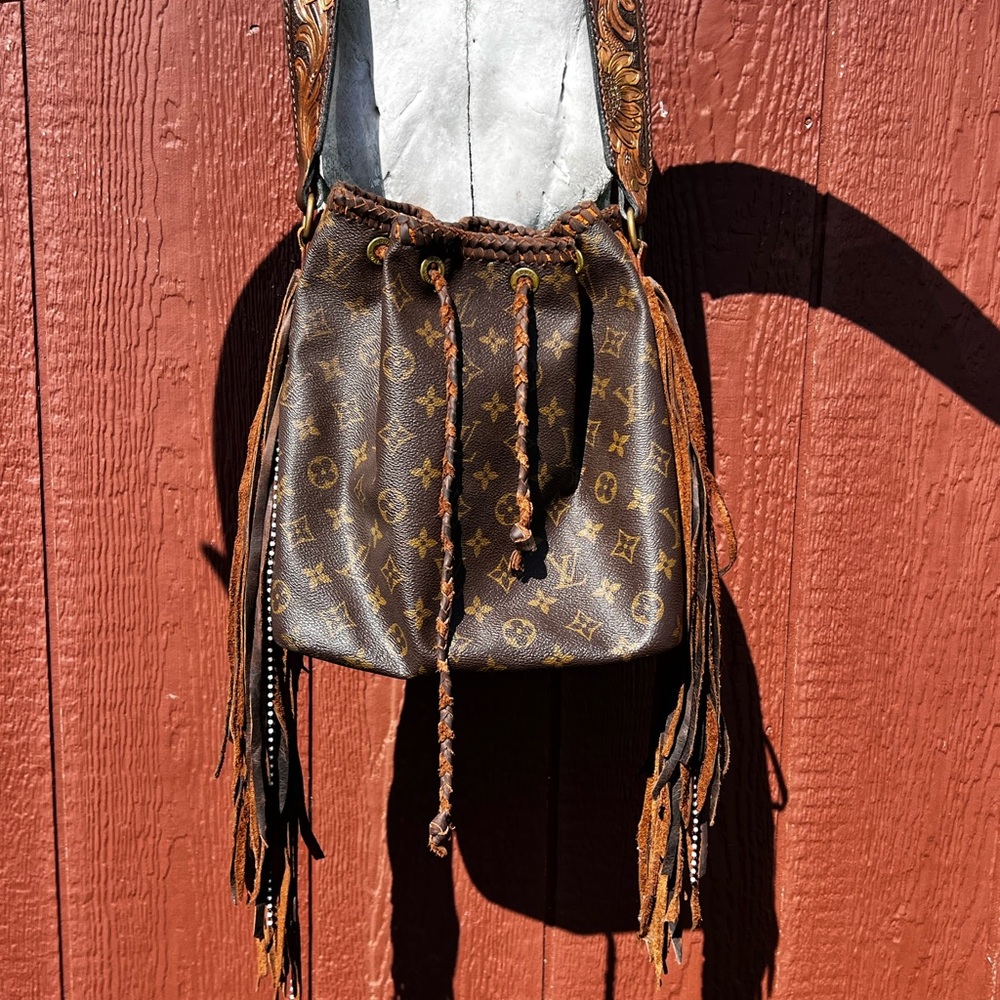 Louis Vuitton Brown Hobo Bag with Fringe